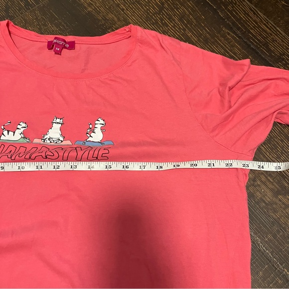 Cats doing Yoga Pajamas pink cotton sleepshirt - Picture 6 of 8